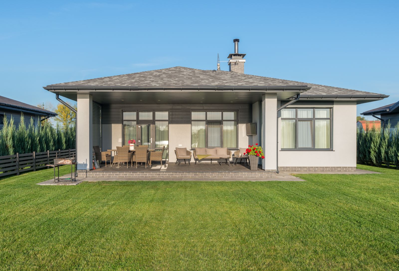 Residential lawn with mixed sun and shade